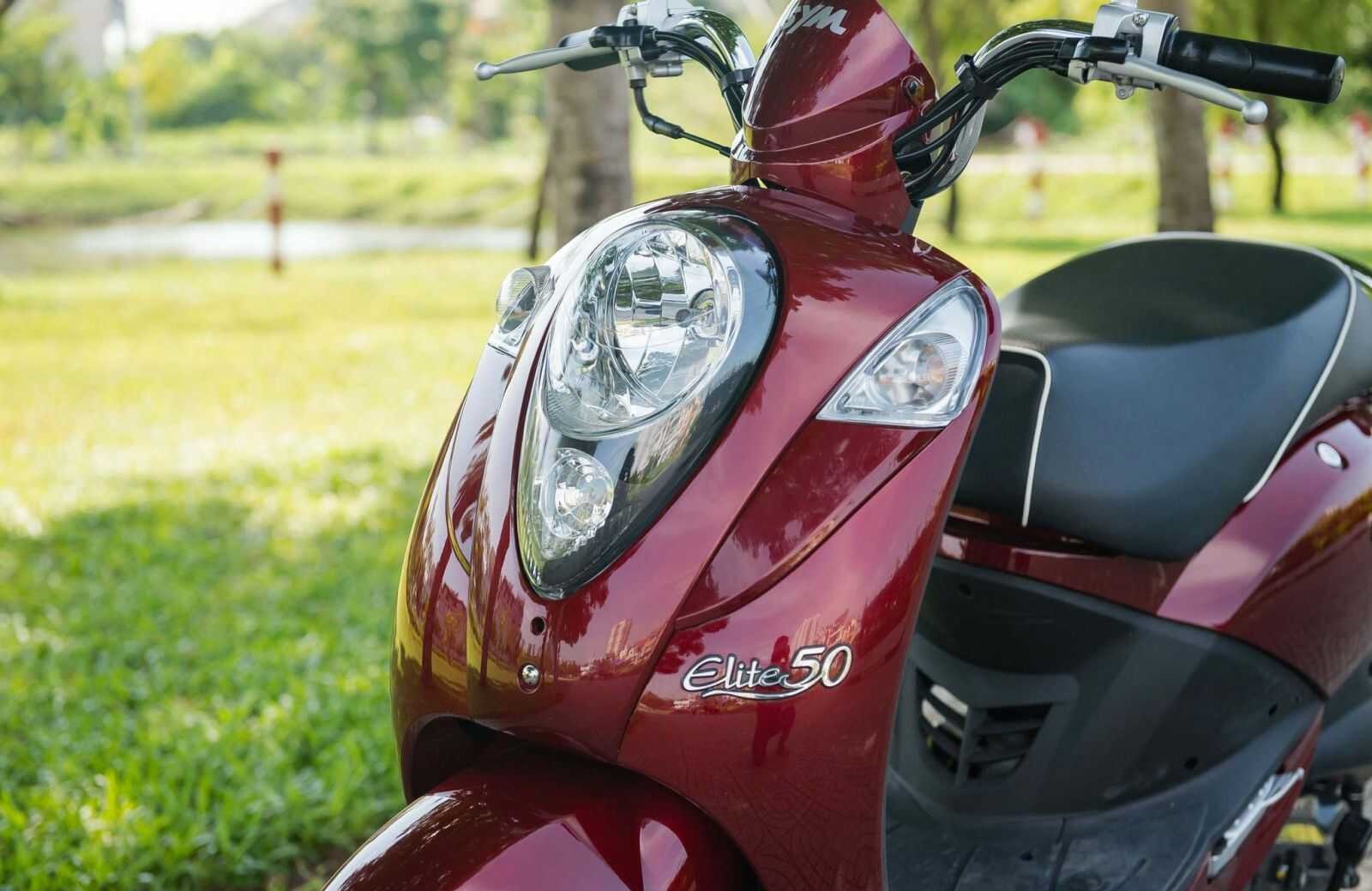 Xe ga 50cc Elite SYM Đen Mờ/Đỏ Mận Xe ga 50cc Elite SYM Đen Mờ/Đỏ Mận