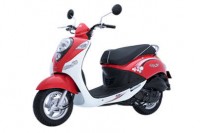 Xe ga 50cc Elite SYM Trắng Đỏ/Xanh