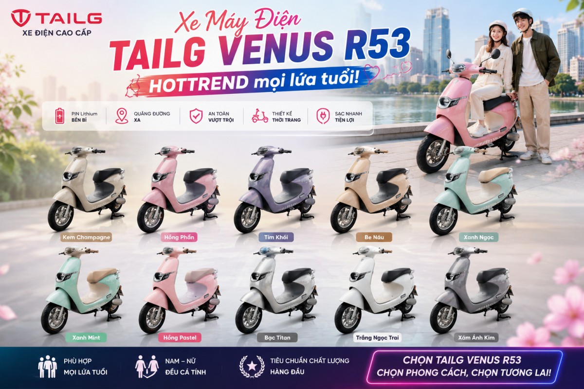Xe Máy Điện Tailg Venus R53 - HOTTREND mọi lứa tuổi!